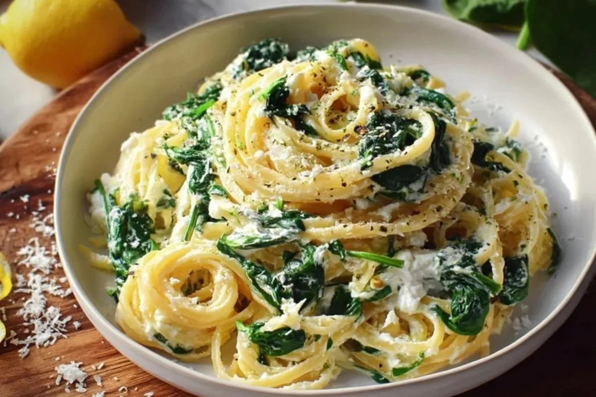 pates-au-citron-et-ricotta-avec-des-epinards