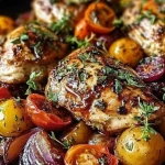 Poulet balsamique et légumes au four