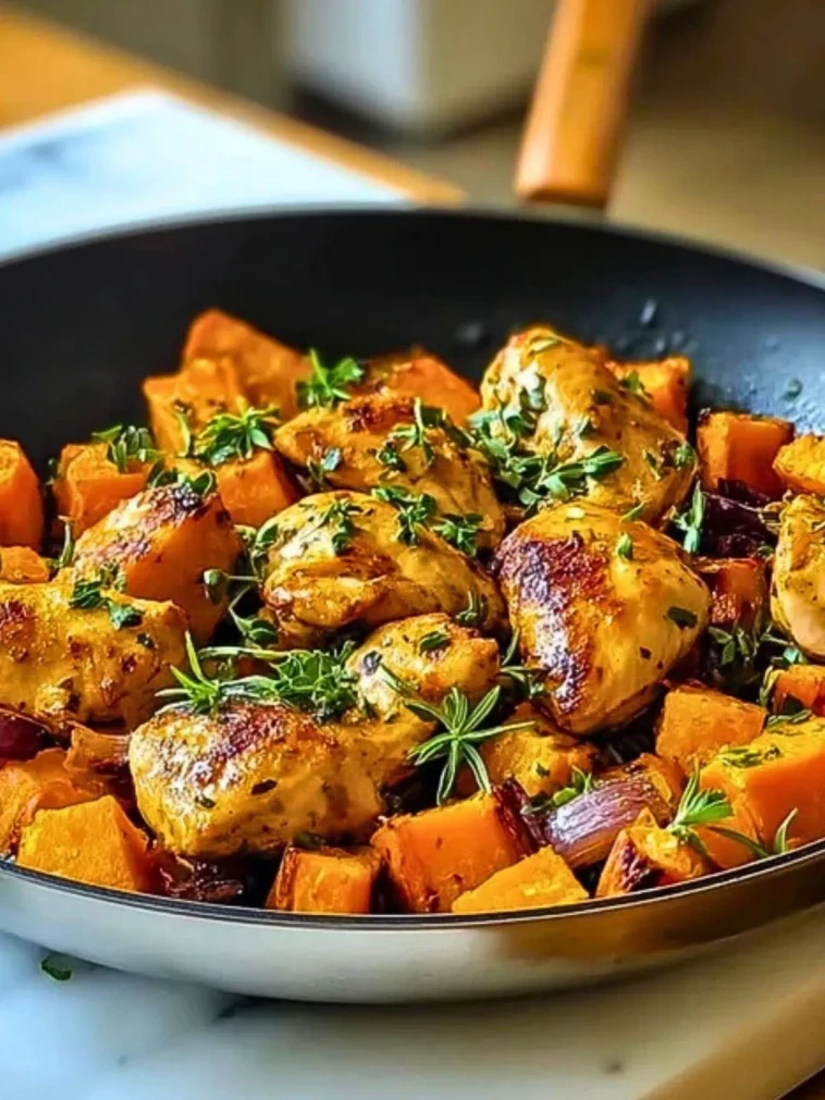 poulet-et-patates-douces-a-la-poele