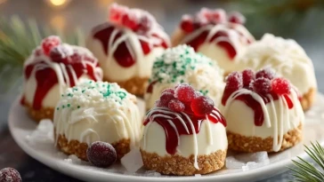 Bouchées De Cheesecake De Noël Sans Cuisson