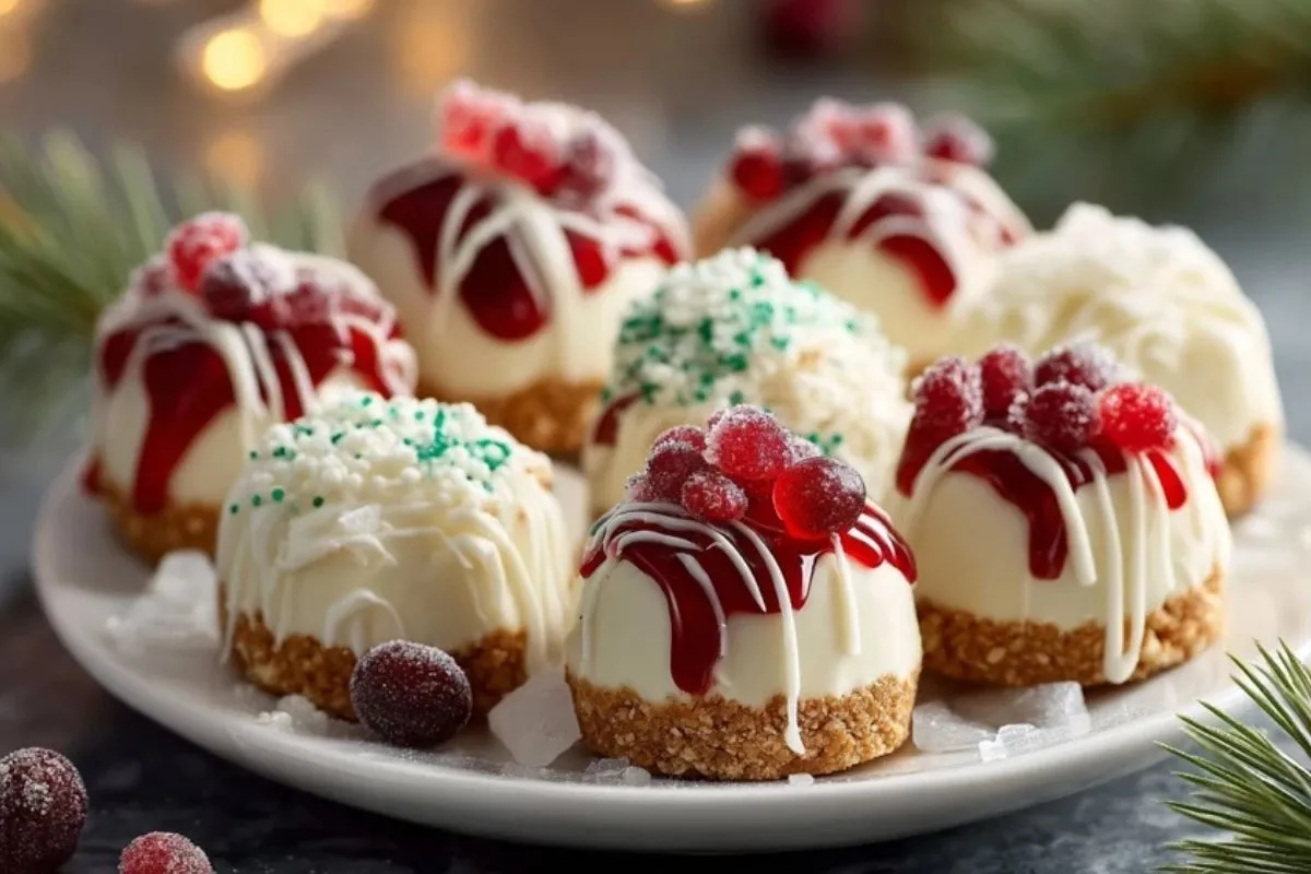 Bouchées De Cheesecake De Noël Sans Cuisson