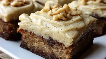 Brownies à la Banane avec Glaçage au Beurre Noisette