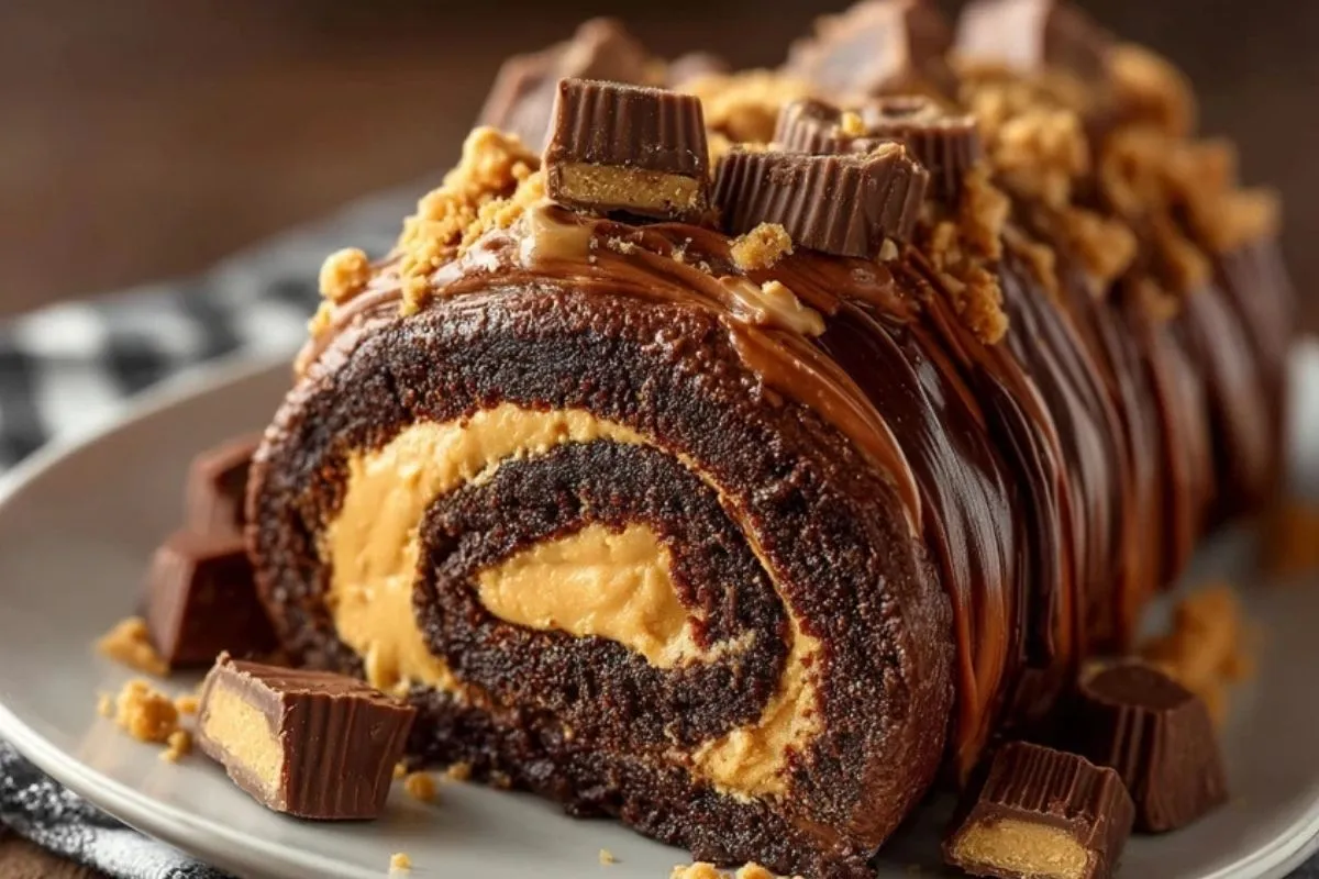 Bûche Au Chocolat Et Beurre De Cacahuète