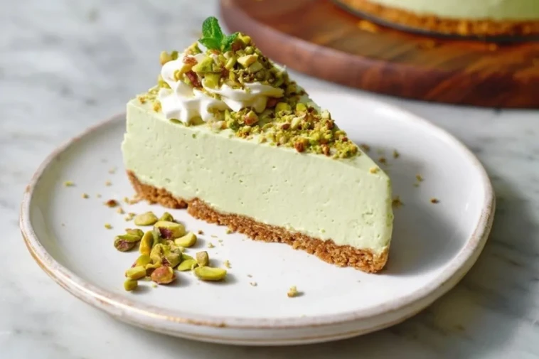 Gâteau Au Fromage Blanc À La Pistache Sans Cuisson