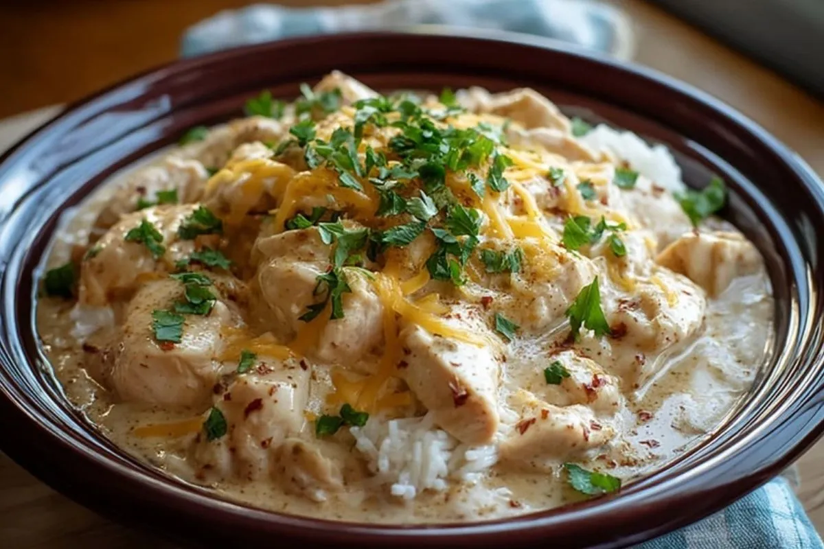 Poulet Crémeux à la Mijoteuse avec Fromage à Tartiner