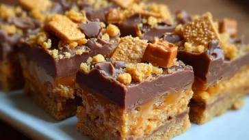 Barres De Caramel Croquant Au Beurre De Cacahuète