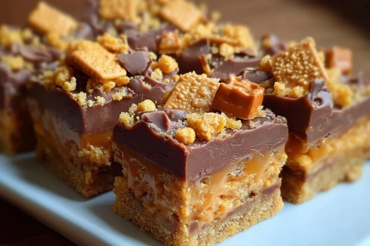 Barres De Caramel Croquant Au Beurre De Cacahuète