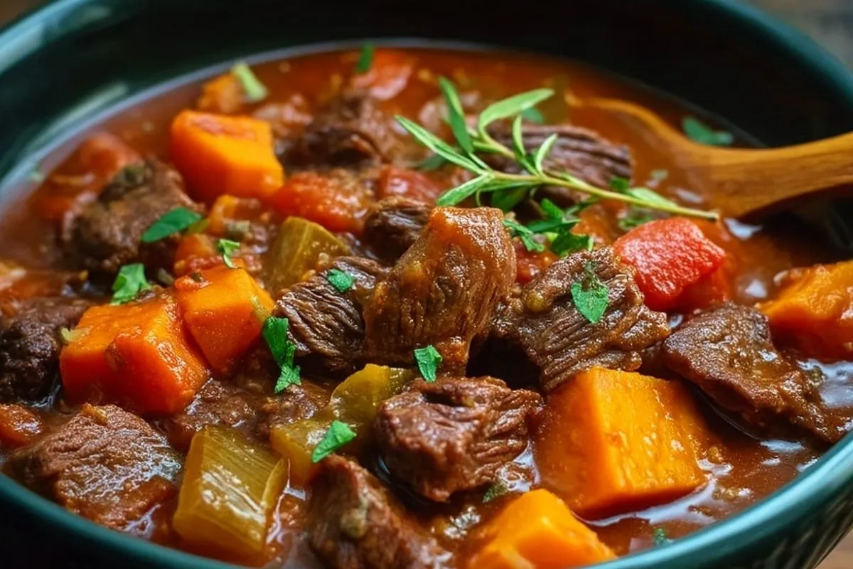 Boeuf Aux Patates Douces En Cocotte