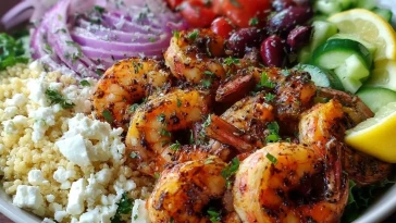 Bol Méditerranéen aux Crevettes Grecques