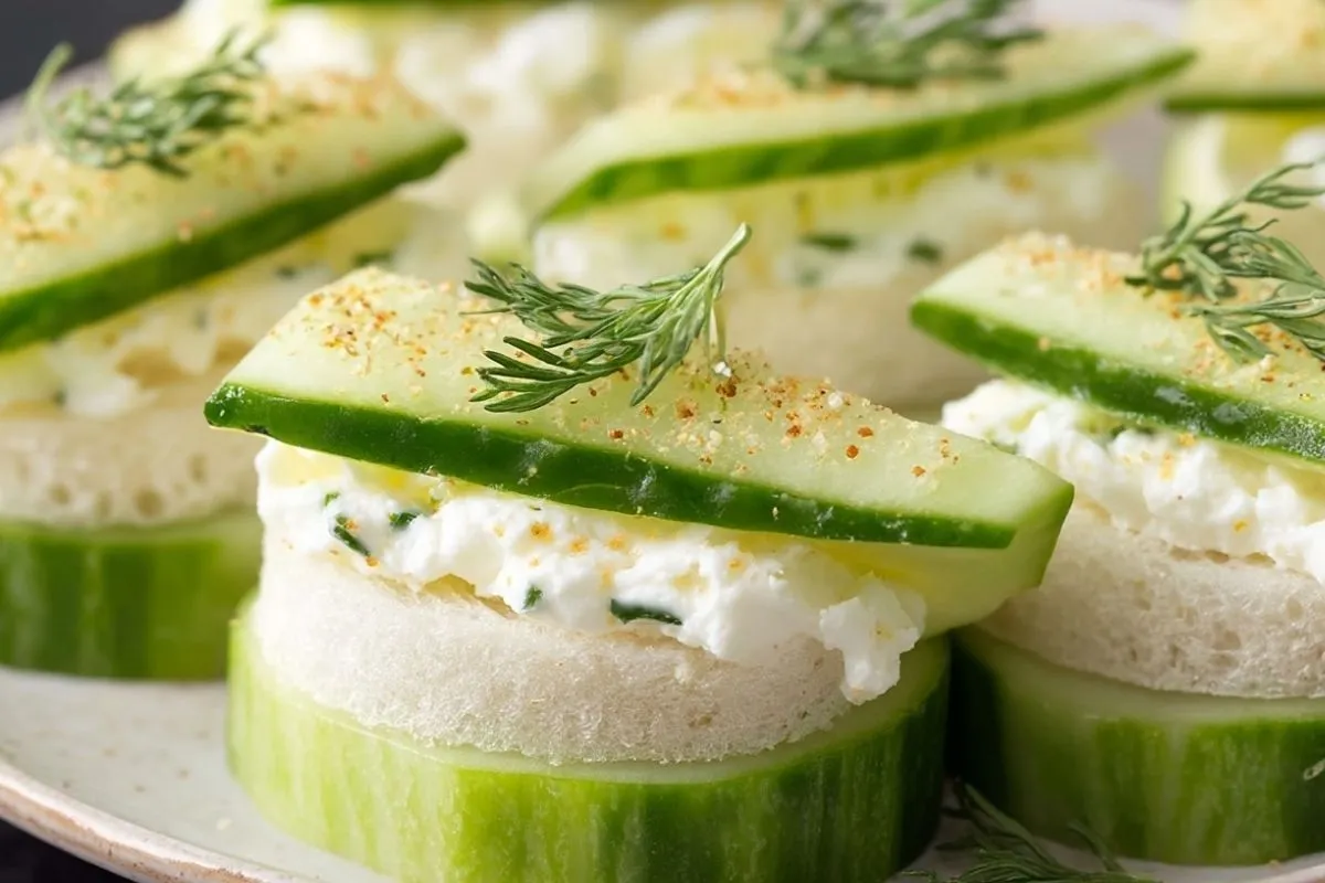 Bouchées de Concombre au Fromage Frais