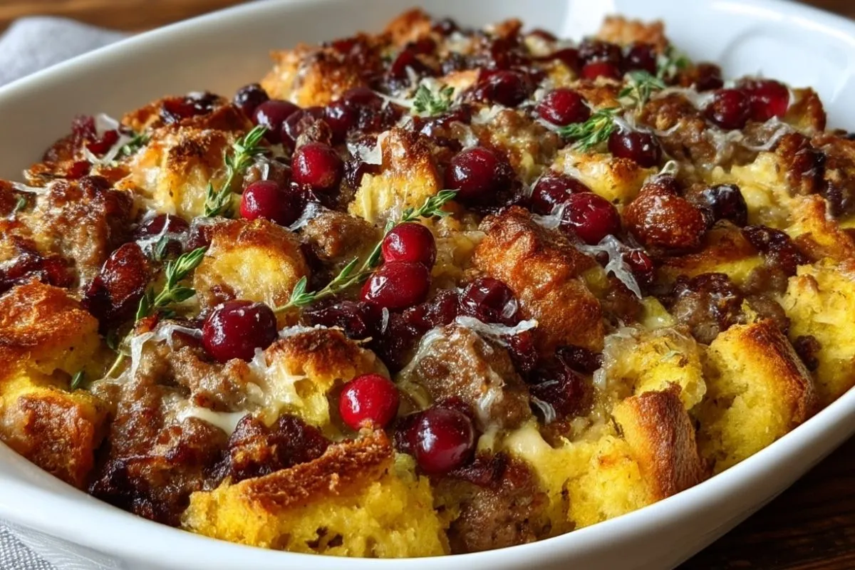 Casserole De Petit-Déjeuner Aux Saucisses Et Canneberges