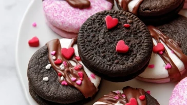 Cookies Oreo De Saint-Valentin Avec Glaçage Au Chocolat