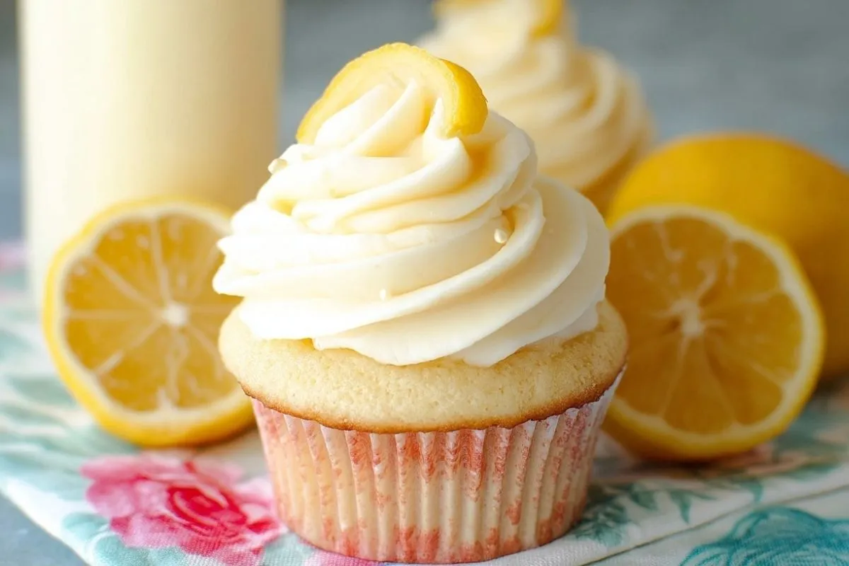 Cupcakes Au Citron Avec Un Glaçage Au Beurre Citronné