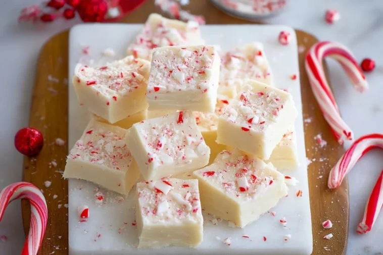 Fudge au Chocolat Blanc et Menthe Poivrée