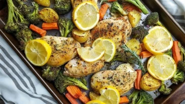 Poulet Citron et Légumes au Four
