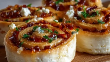 Roulés Au Fromage Frais Et Gelée De Poivrons
