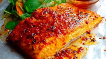 Saumon Cuit Au Four Avec Sauce Chili Douce